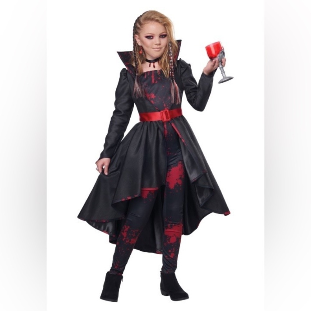 Black coat and legging Vampire kid costume